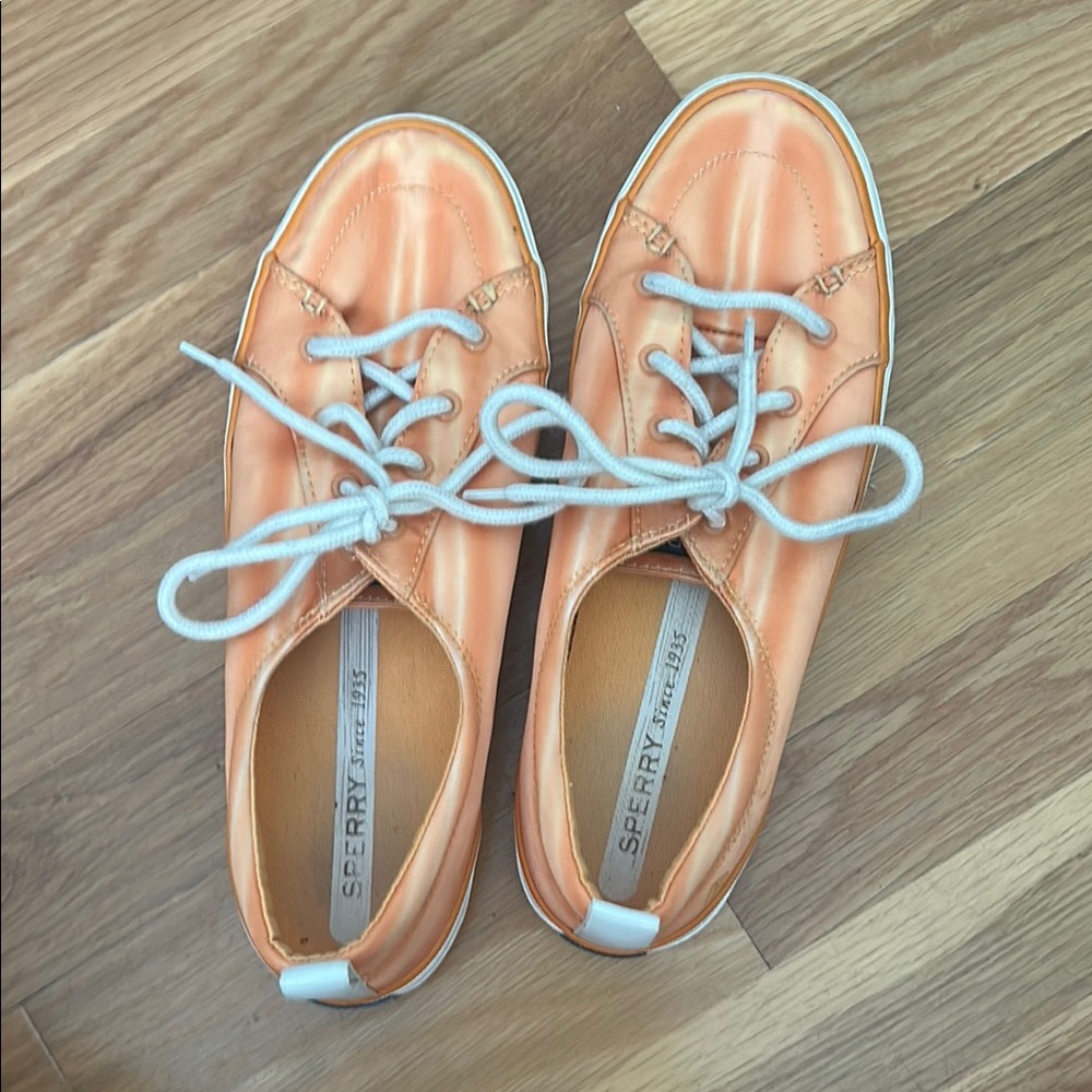 Sperry Orange Canvas Sneakers Boat Shoe Design